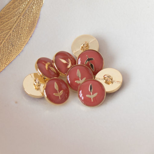Leaf Button in Terracotta by Lise Tailor