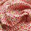 Stoff Le Tissu Viscose Zanteme Blanc - Corail