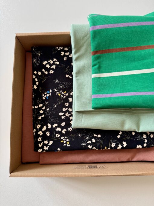 Jersey-Stoffpaket, Uni, Stripes & Flowers