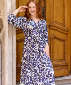 Alternative view of Blue animal print viscose, Atelier Jupe