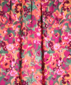 Fuchsia and green flower viscose, Atelier Jupe