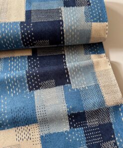 Denim Sashiko Look, Cotton Linen Canvas for Kokka