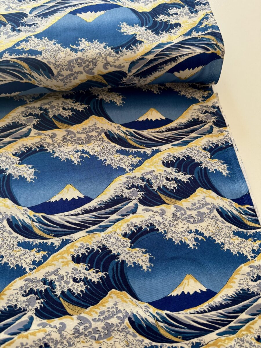Hokusai Stoff - Die große Welle vor Kanagawa mit Fuji