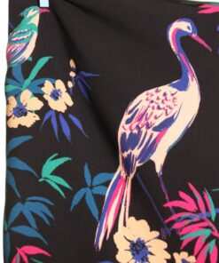Black viscose with flowers and birds, Atelier Jupe – Bild 2