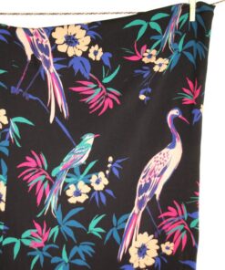 Black viscose with flowers and birds, Atelier Jupe